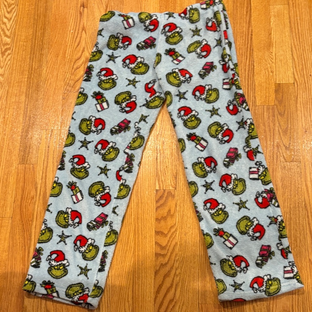 T.J.Maxx Kids Grinch Fleece Pajama Pants - Light Blue/Green/Red